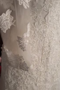16 French Embroidered Lace Long Sleeves Ivory Wedding Dress A line Flare Baju pengantin Kahwin Malaysia Muslimah bride Kahwin