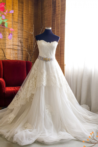 605XJWL01 XJ Plus Sweet Heart A Line Lavender Belt a Plus Size Bridal Gown Custom Make Malaysia