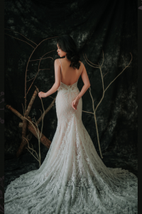 201RYW03 Sophia Skin Spag Baroque full lace trumpet 5 spaghetti strap, Full lace wedding dress malaysia, Petite Bridal Wedding Dress rental Kuala Lumpur, Sexy Wedding Gown Malaysia, 